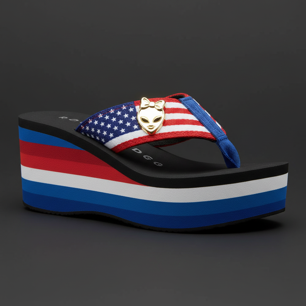 American Flag Wedge Flip-Flop