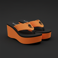 Electric Orange Wedge Flip-Flop