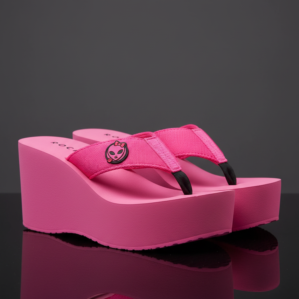 Hot Pink Wedge Flip-Flop