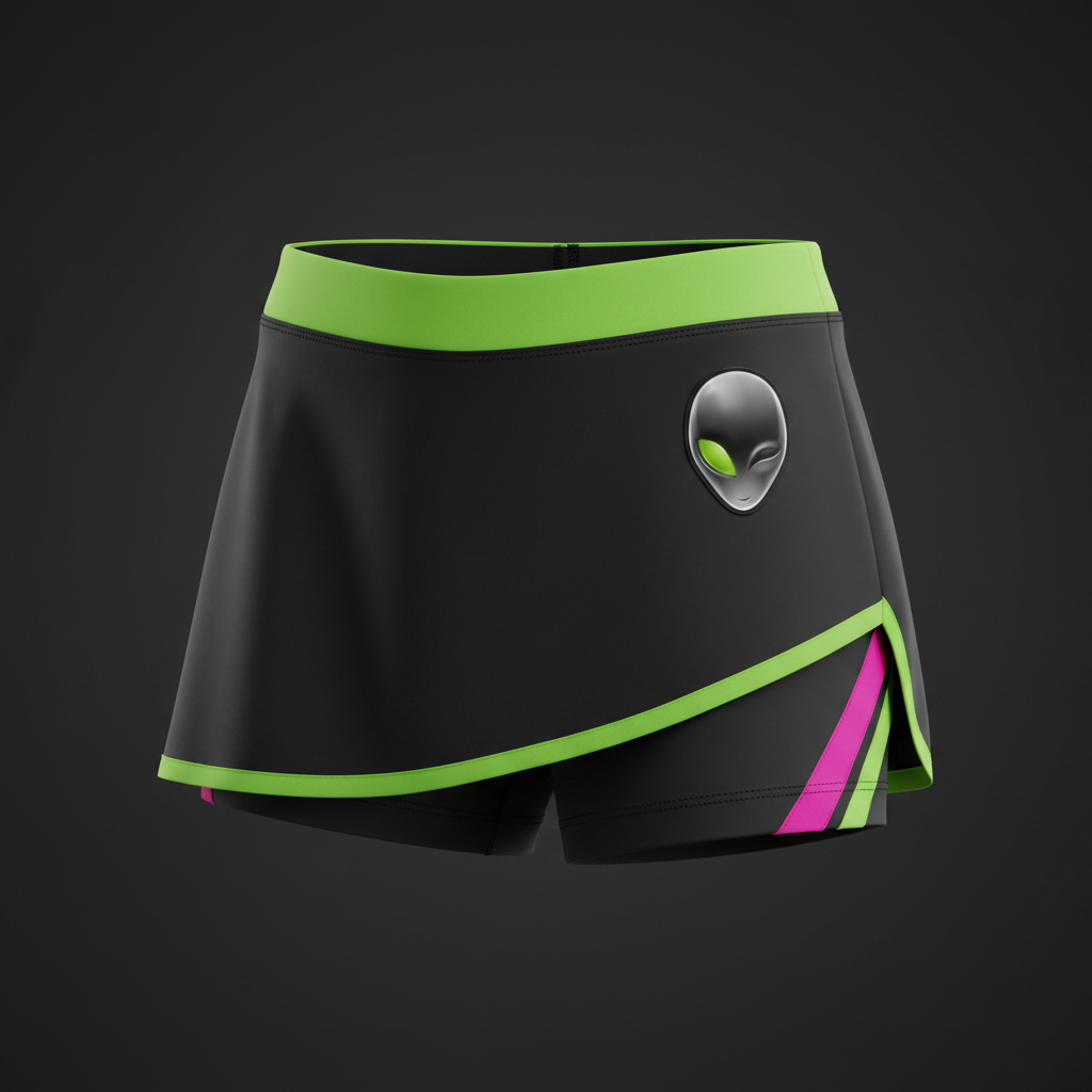 MAC UFOs Cheer Skort with alien face label