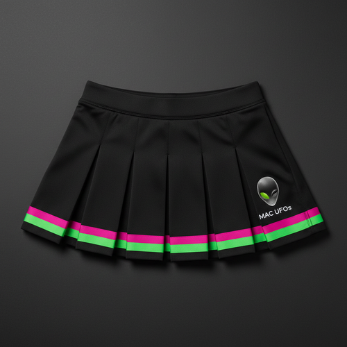 MAC UFOs Cheer Skirt with alien face label