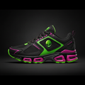MACsports Performance Runner Black Green Magenta with alien mascot logo