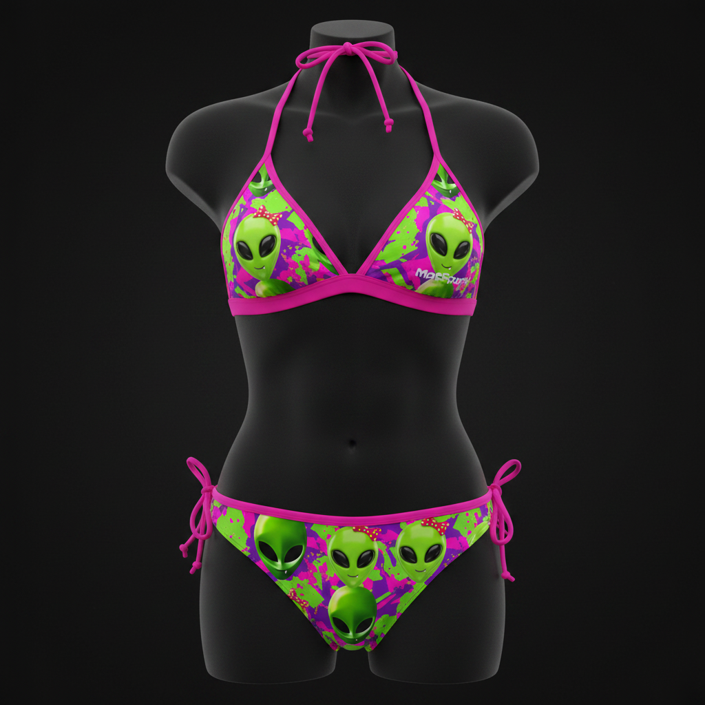 MAC UFOs Women's String Bikini Neon Green Pink Purple