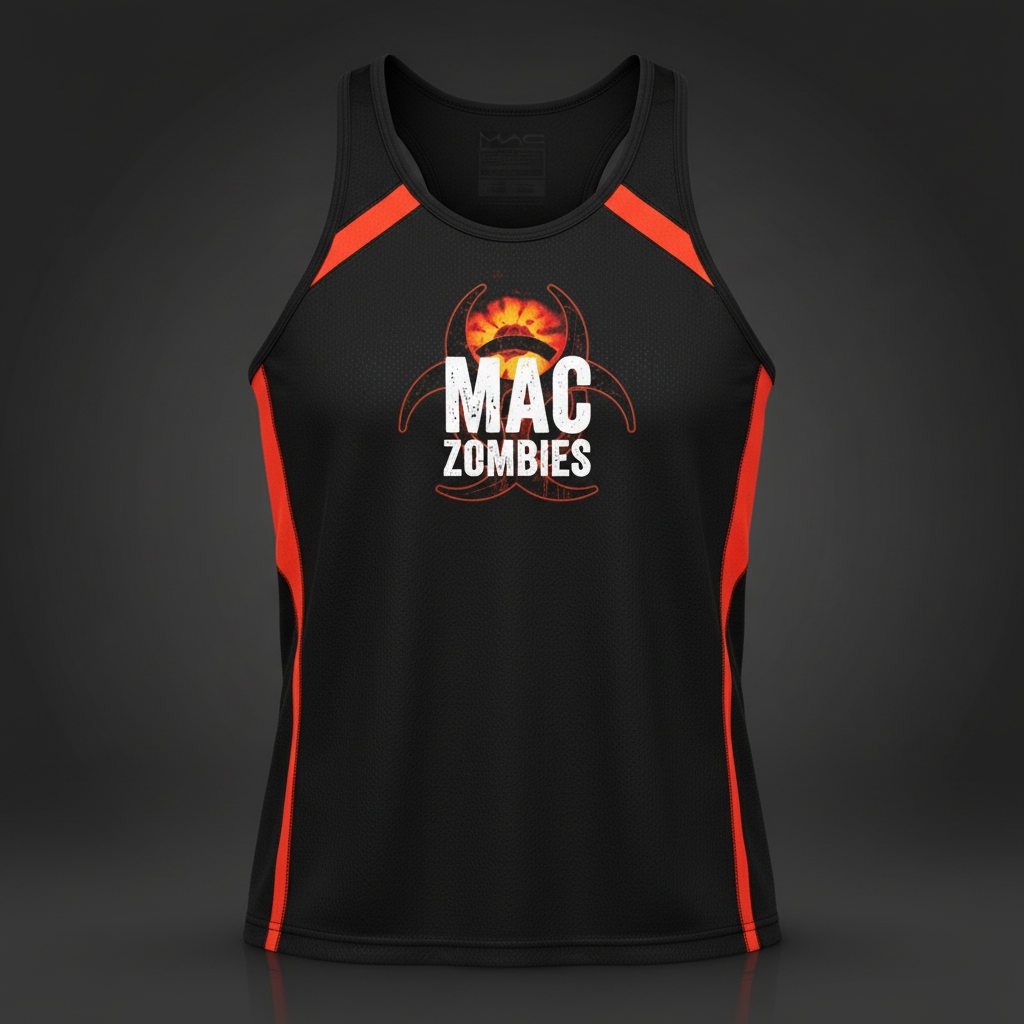 MAC Zombies Performance Tank - Black Orange Red