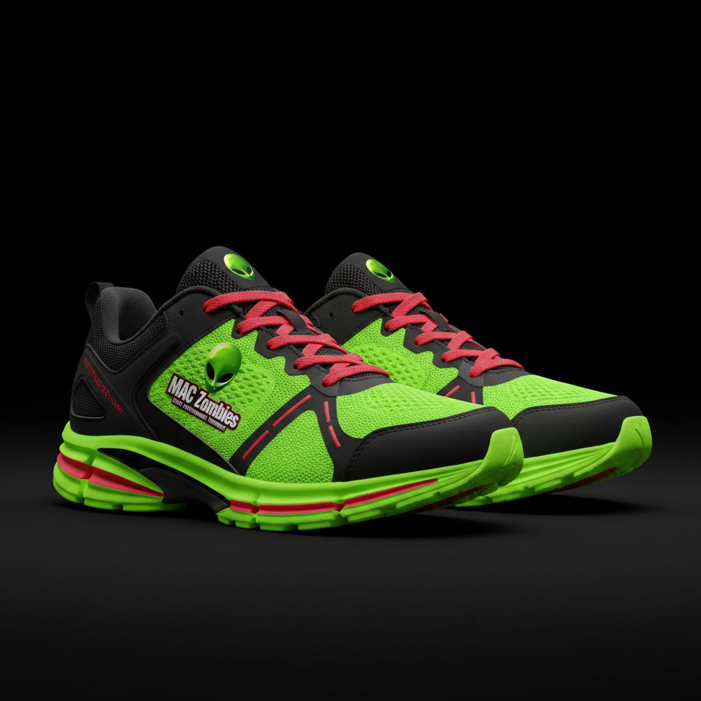 MACsports MAC Zombies Performance Runner Fluorescent Green Black Red