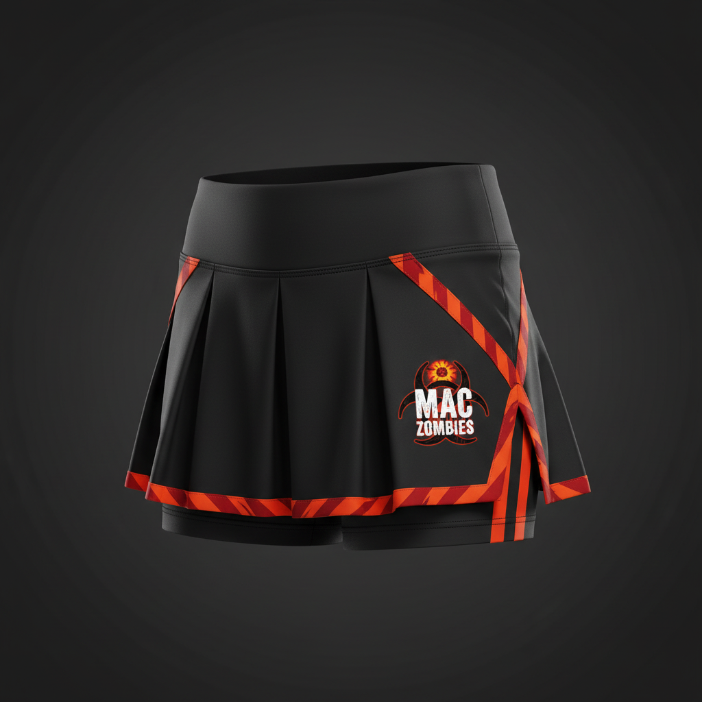 MAC Zombies Cheer Skort Womens - Black Orange Red