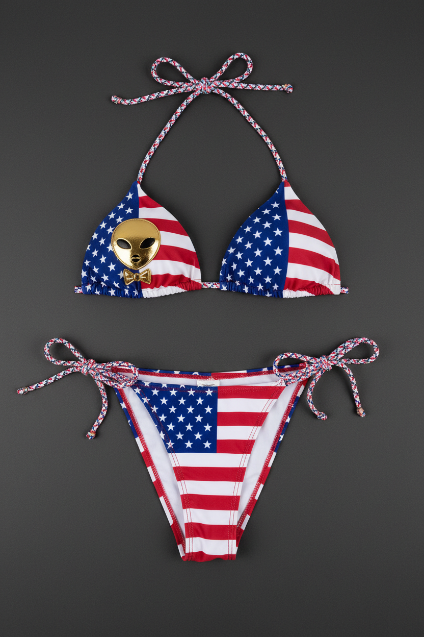 MACsports Beach Pool Bikini American Flag Gold Mack mockup