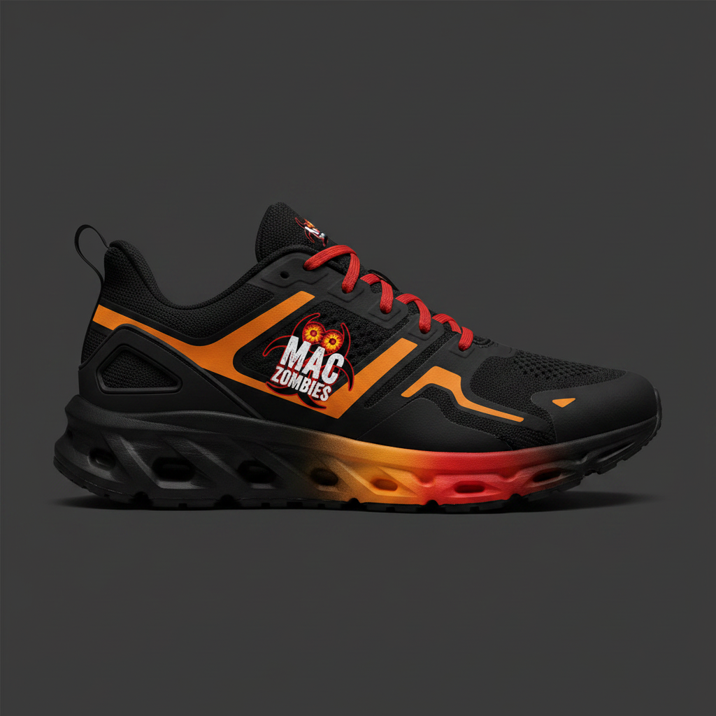 MAC Zombies Performance Runner - Black Orange Red
