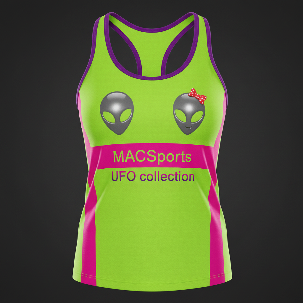 MAC UFOs Women's Racerback Tank Neon Green Pink Purple