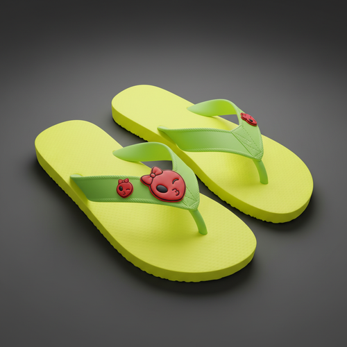 Neon Yellow Flip-Flop