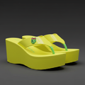 Neon Yellow Wedge Flip-Flop
