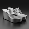 Silver Wedge Flip-Flop
