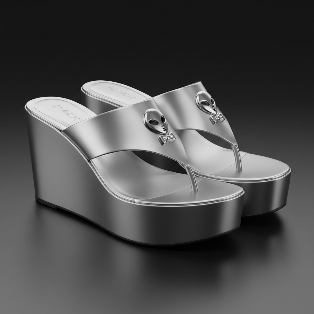 Silver Wedge Flip-Flop